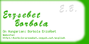 erzsebet borbola business card