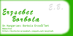 erzsebet borbola business card